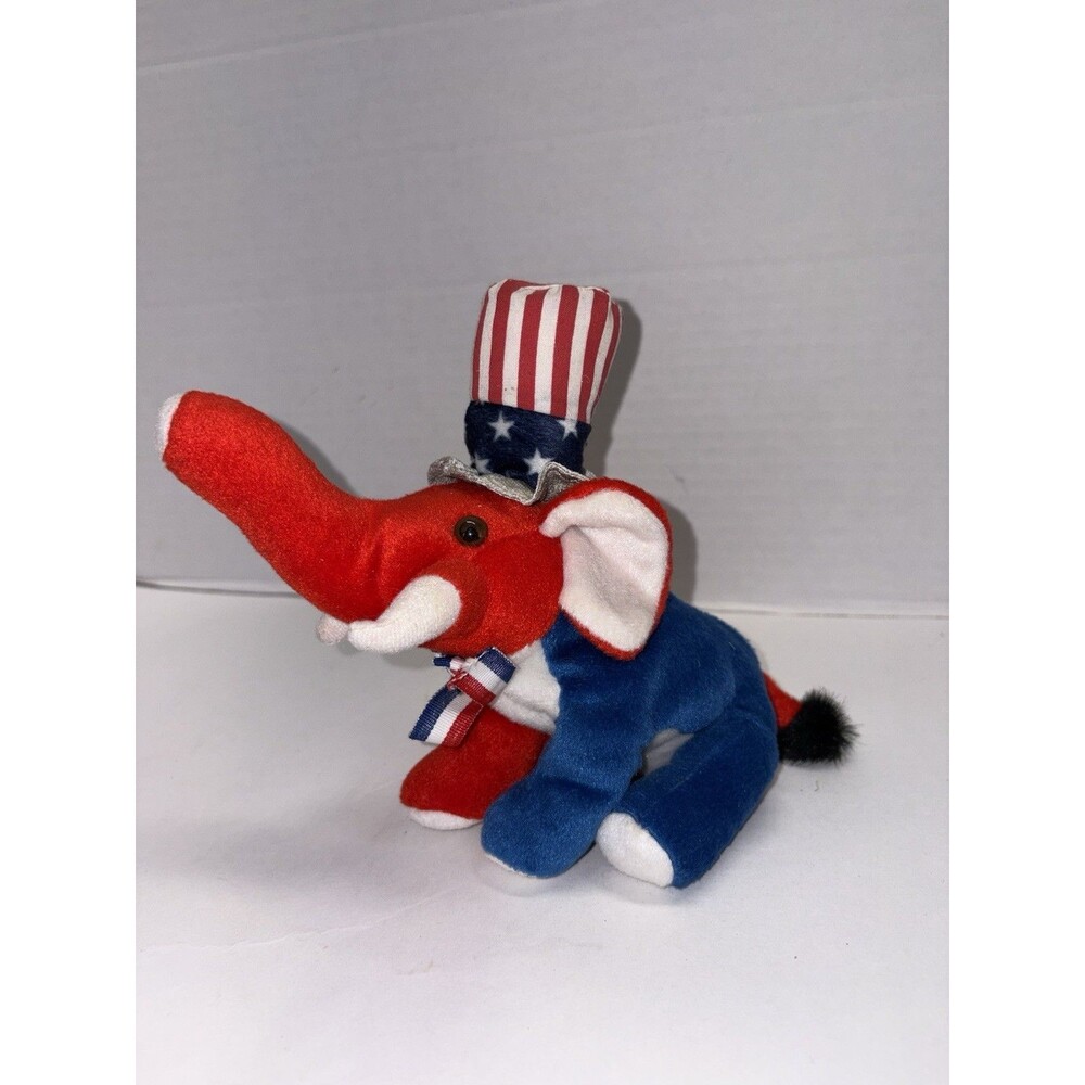 Vintage K&K Sales Company Patriotic Elephant Plush Decor American USA